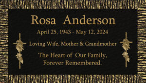 28inch × 16inch Flat Bronze Memorial Plaque – Cemetery Grave Marker Headstone