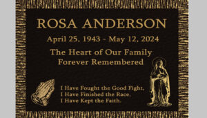 28inch × 23inch Flat Bronze Cemetery Plaque – Memorial Headstone Grave Marker