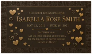 28inch × 16inch Bronze Grave Headstone – Flat Memorial Plaque for Cemetery Marker